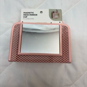 New Pink U Brands Locker Magnetic Mesh Mirror Cup, 5.71 x 2.4 x 5 in